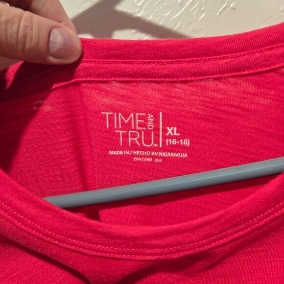 Bundle of 3 Time and Tru T-Shirts | Size L | Green, Pink & Salmon - Picture 2 of 9